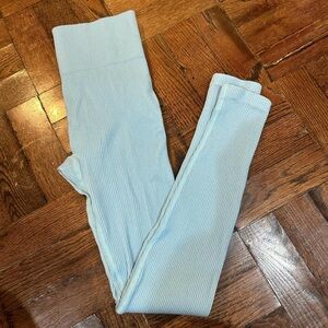 Light Blue Ribbed Leggings